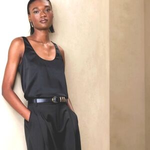 Banana Republic Sublime Silk Tank silk shell camisole new nwt Xs black